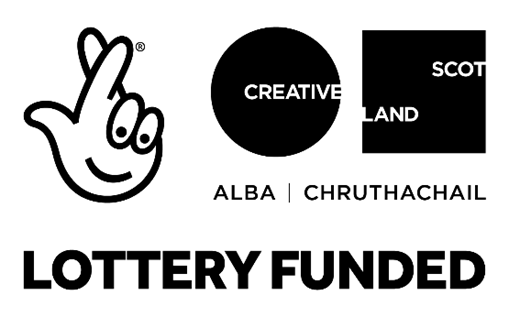 Logos for the Lottery and Creative Scotland.