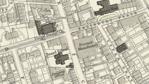 A map of Newington in Edinburgh from 1891.