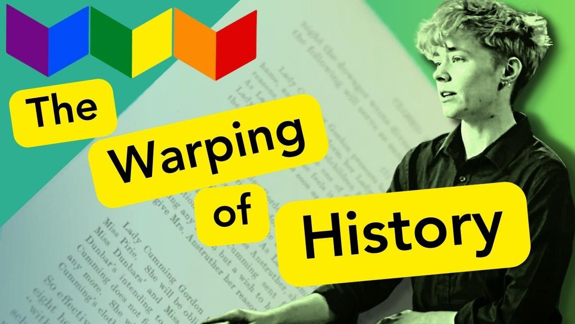 A photo of Alex Wilson behind text that says 'The Warping of History'.