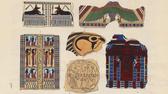 Colourful depictions of Egyptian art.