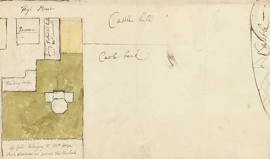 Drawing of house and plot of land