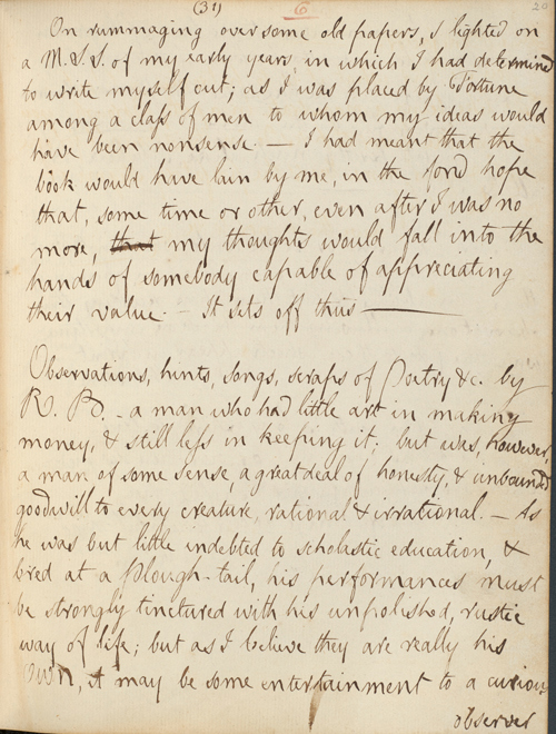 Page of handwriting by Robert Burns.