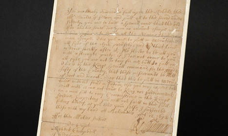 The manuscript of the order of the massacre of Glencoe.